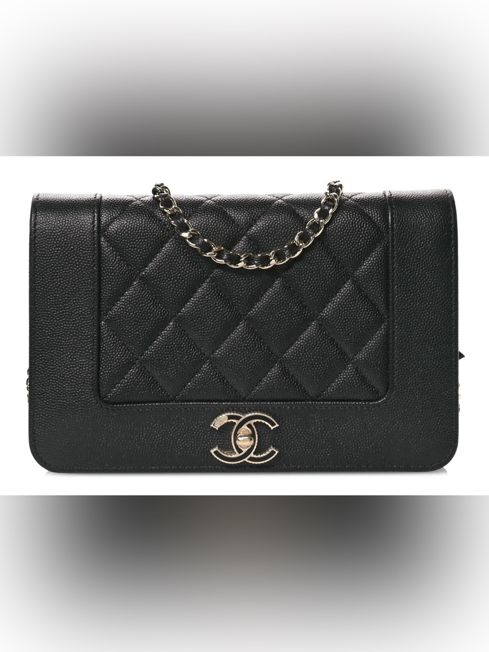 CHANEL Caviar Quilted Mademoiselle Wallet On Chain